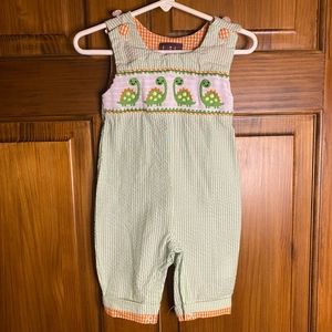 Lil Cactus smocked dinosaur longall